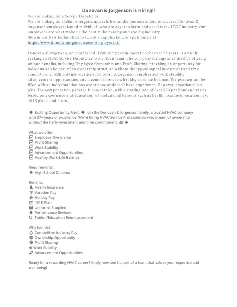 Employment Donovan &